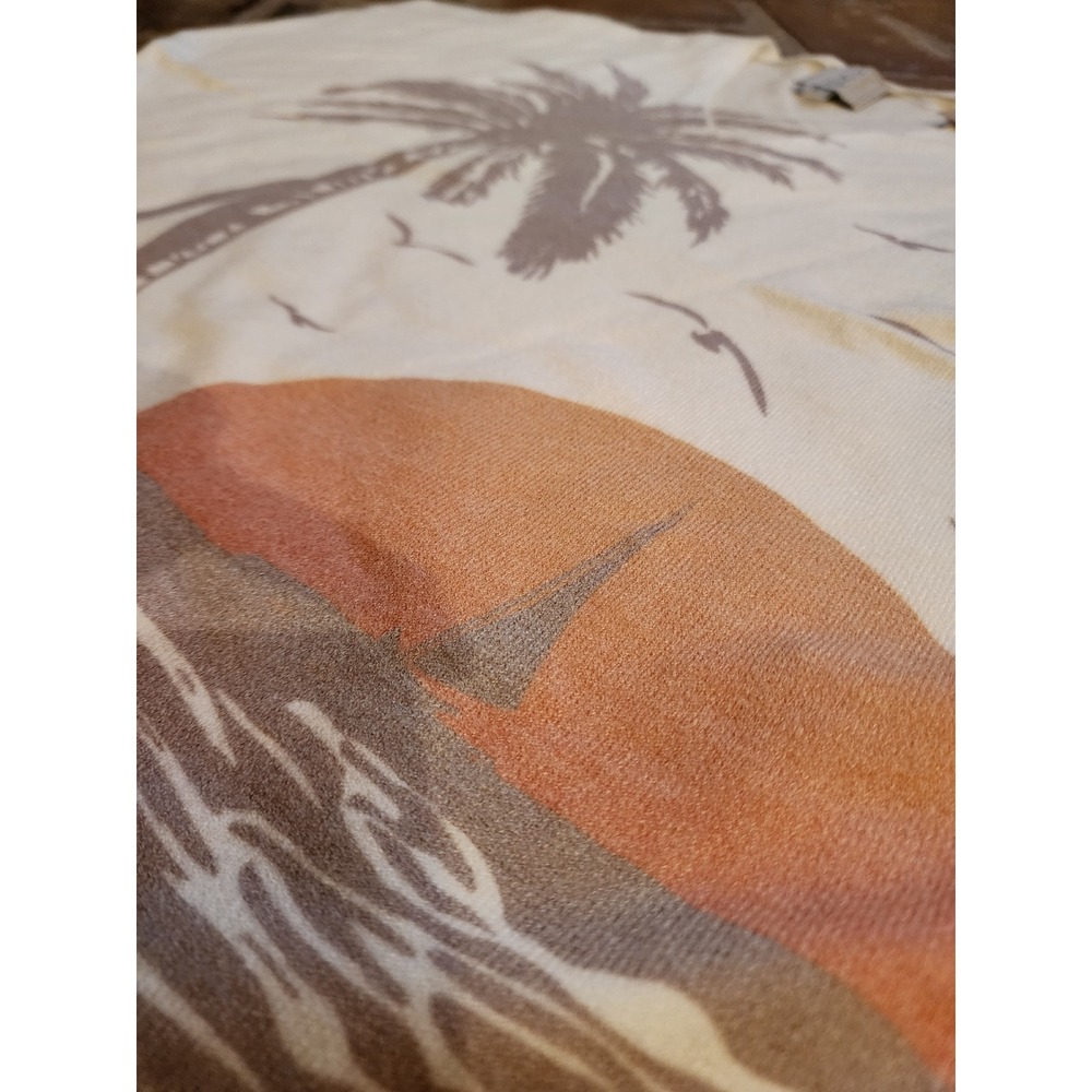 Sioni Palm Tree Sunset V-Neck Sweater Top Knit EGS/Multi Small